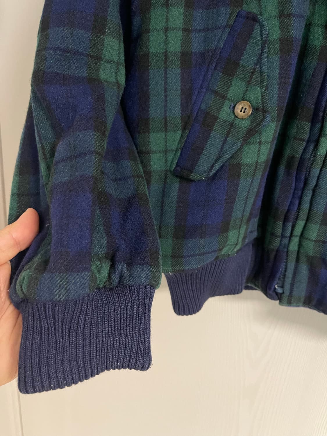 Jantzen 빈티지 블랙와치 네이비 리버시블 울 헤팅턴자켓 100 상품이미지2