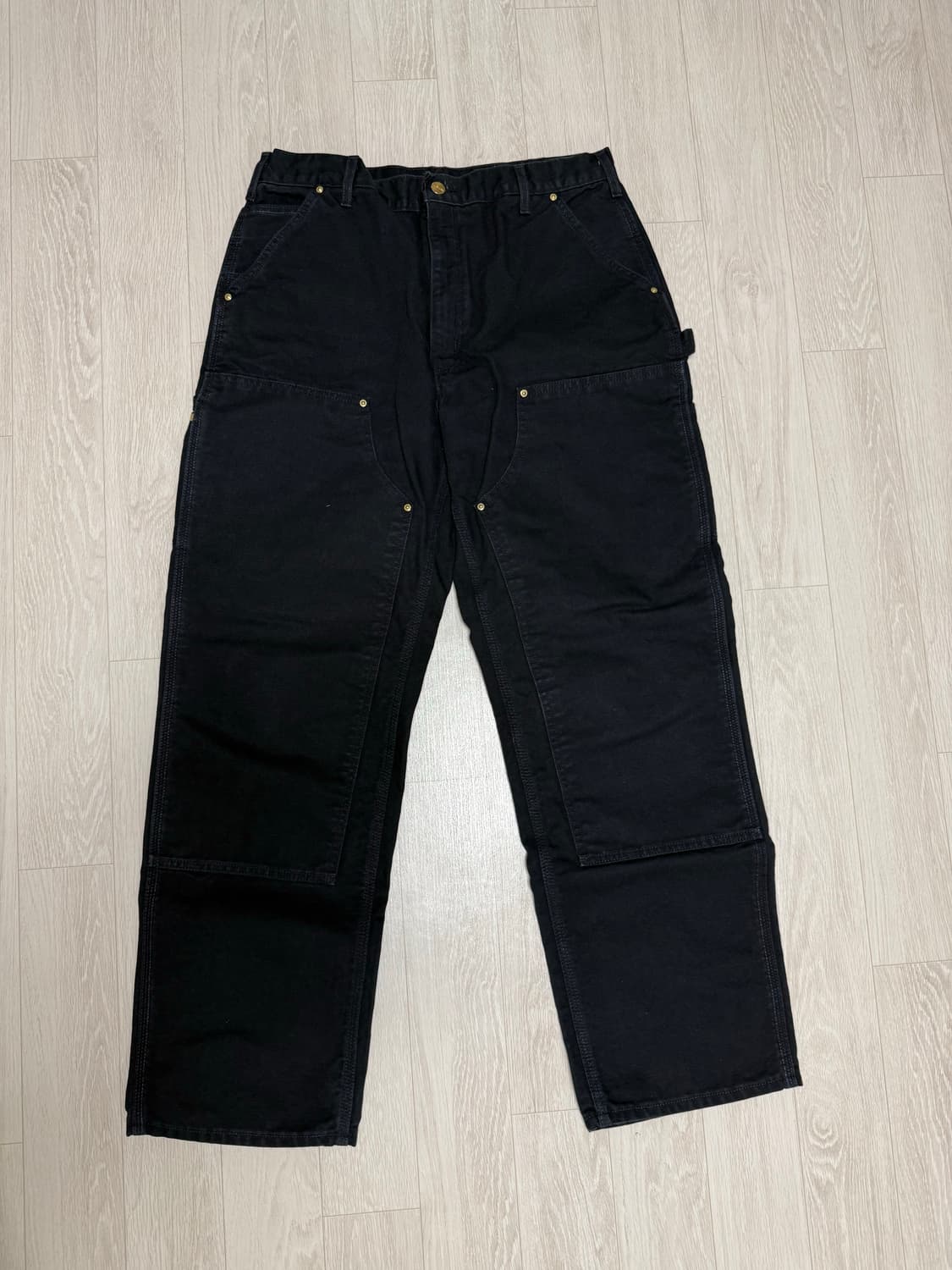 [36x32] 칼하트 b01 더블니 블랙 현행 상품이미지1