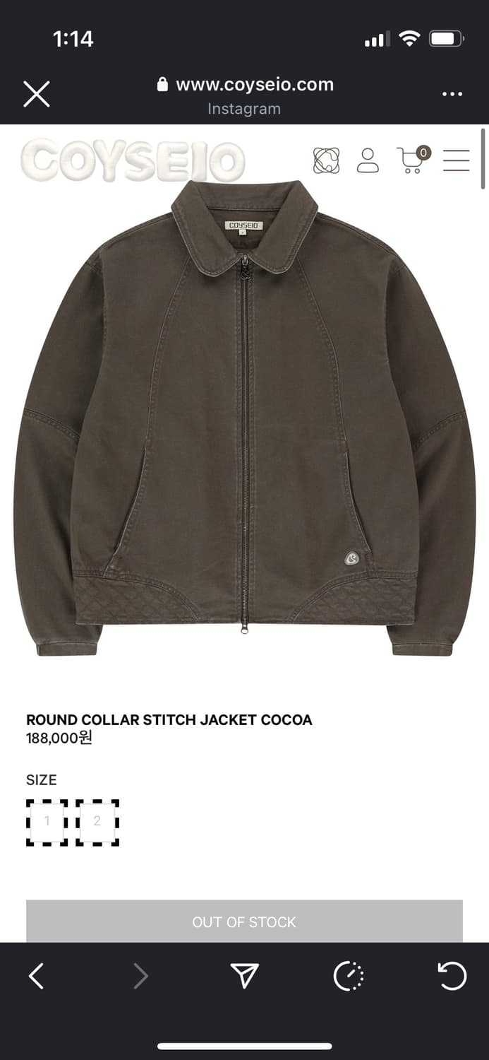 coyseio ROUND COLLAR STITCH JACKET COCOA 상품이미지1