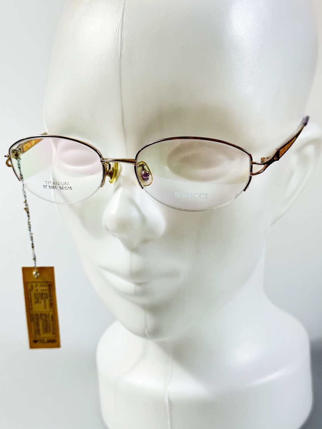 90s STUCCI 골드 티타늄 오벌 반무테 빈티지 안경 상품이미지9