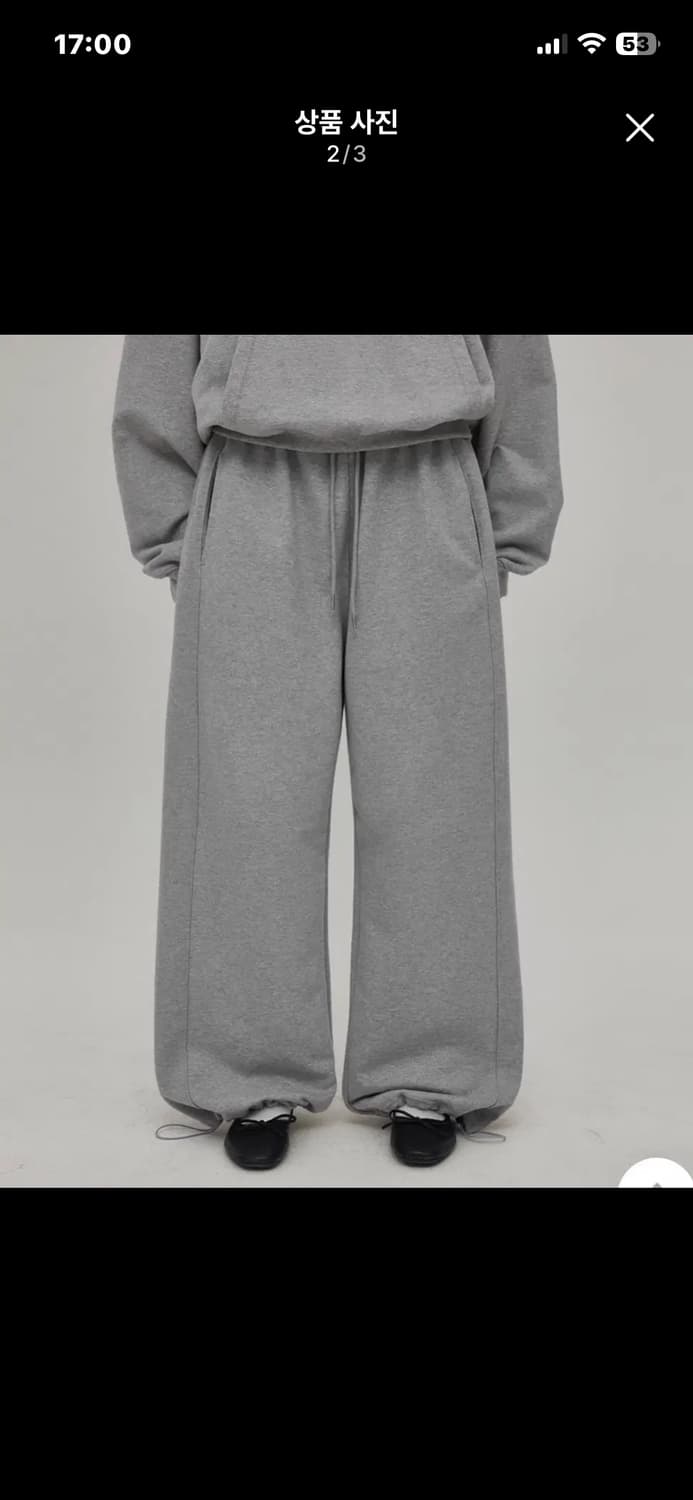 블랙업 헤비스웨트 와이드 팬츠 상품이미지2