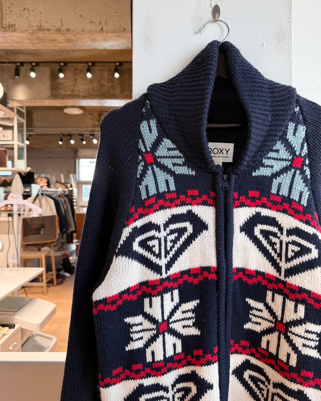 록시 네이비 카우친 니트 가디건  상품이미지4