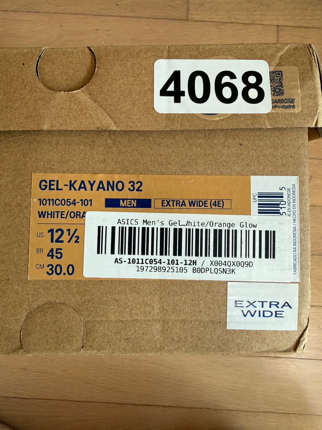 [300] 아식스 젤 카야노 32 4E 화이트 오렌지 글로우 상품이미지10