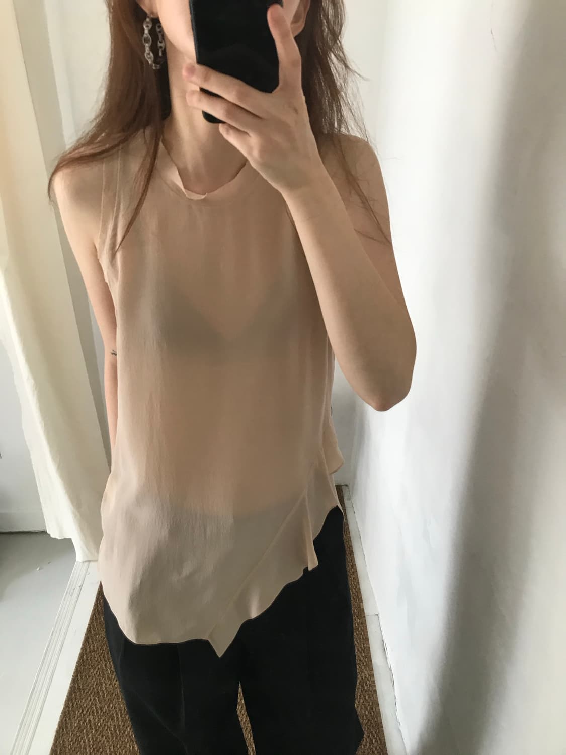 silk asymmetry sleeveless 상품이미지2