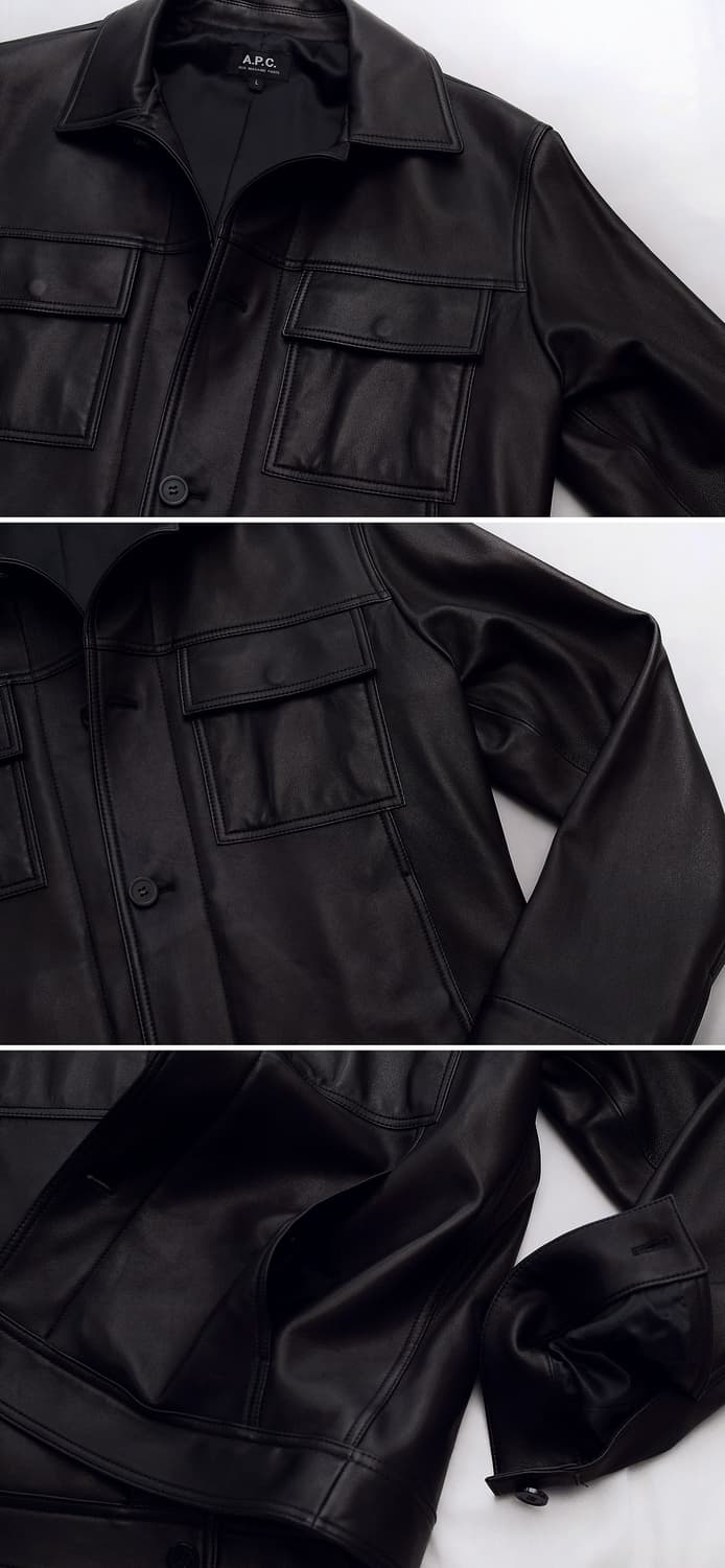 신품급) 아페쎄 (A.P.C) 저스틴 레더 트러커 자켓 (100+) 상품이미지8