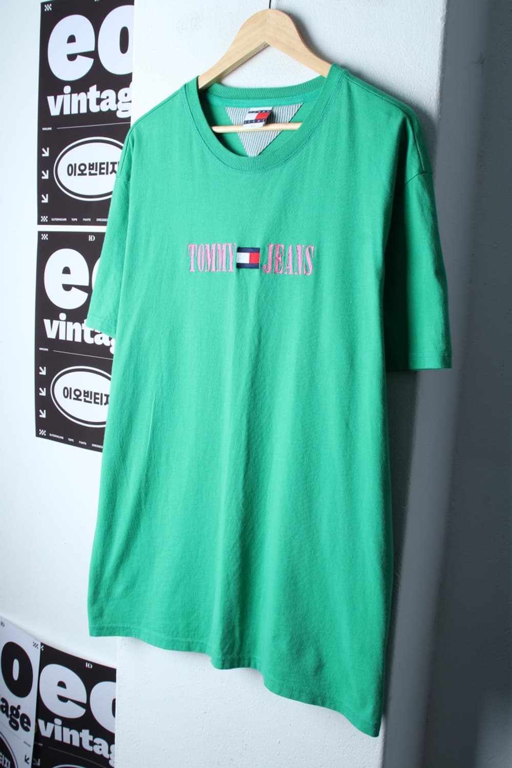 (XL-3XL) 타미힐피거 반팔 티셔츠 빅로고 그린 올드스쿨-H32176 상품이미지1