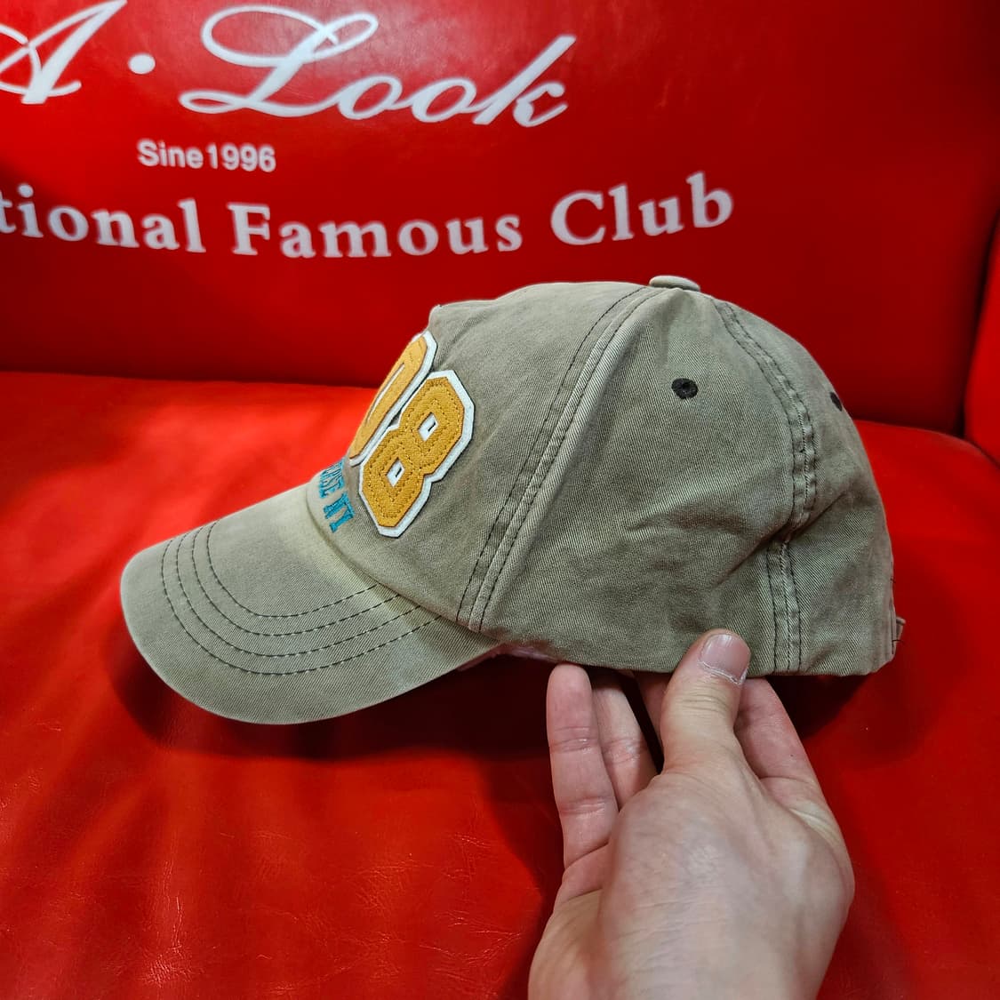 컨버스(Converse) y2k 워싱 빈티지 카키 볼캡  상품이미지3