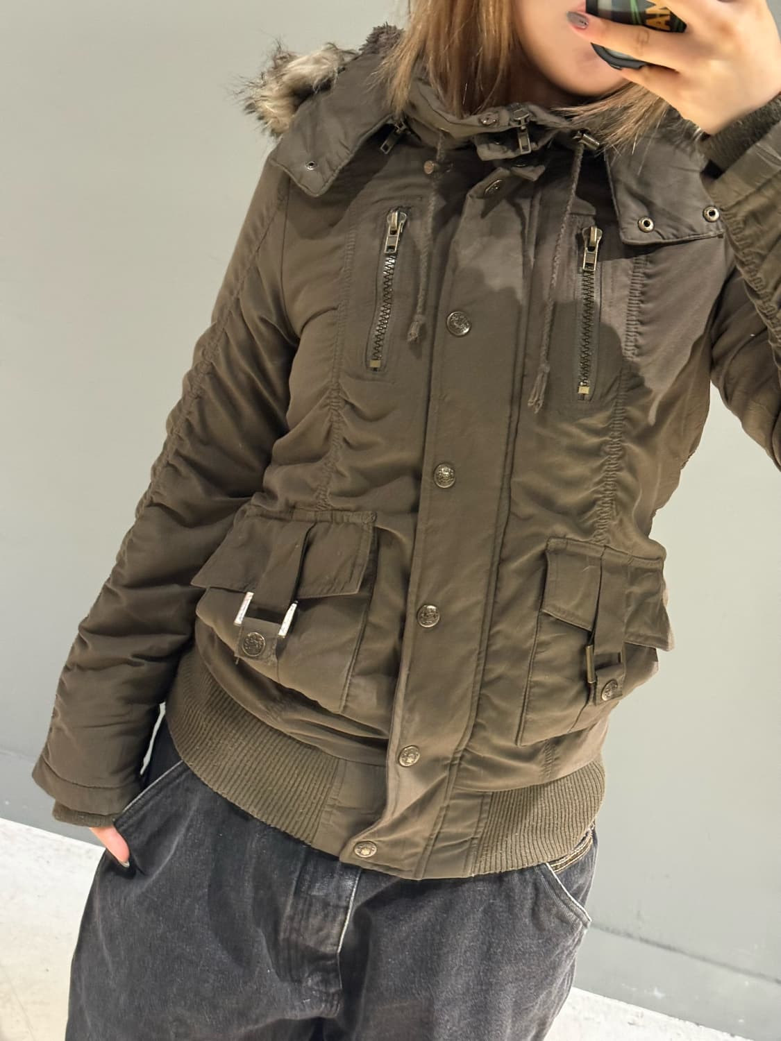 shirring detail buckle pocket jumper 상품이미지2