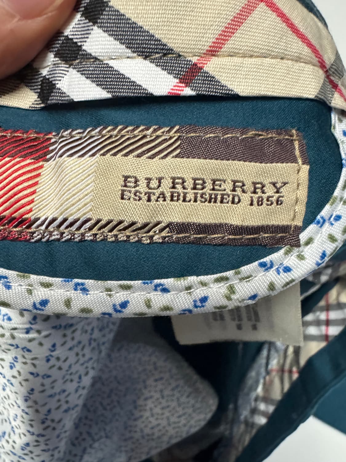 버버리 ESTABLISHED 뒷 로고 반바지 37.7인치 청록 상품이미지4