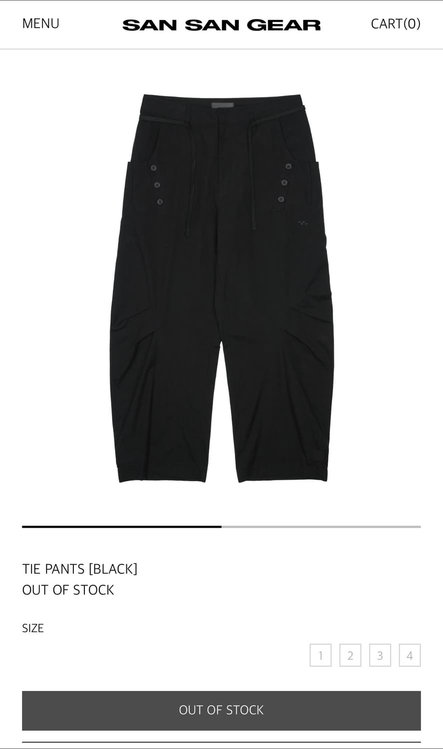 [2] TIE PANTS [BLACK] 상품이미지1