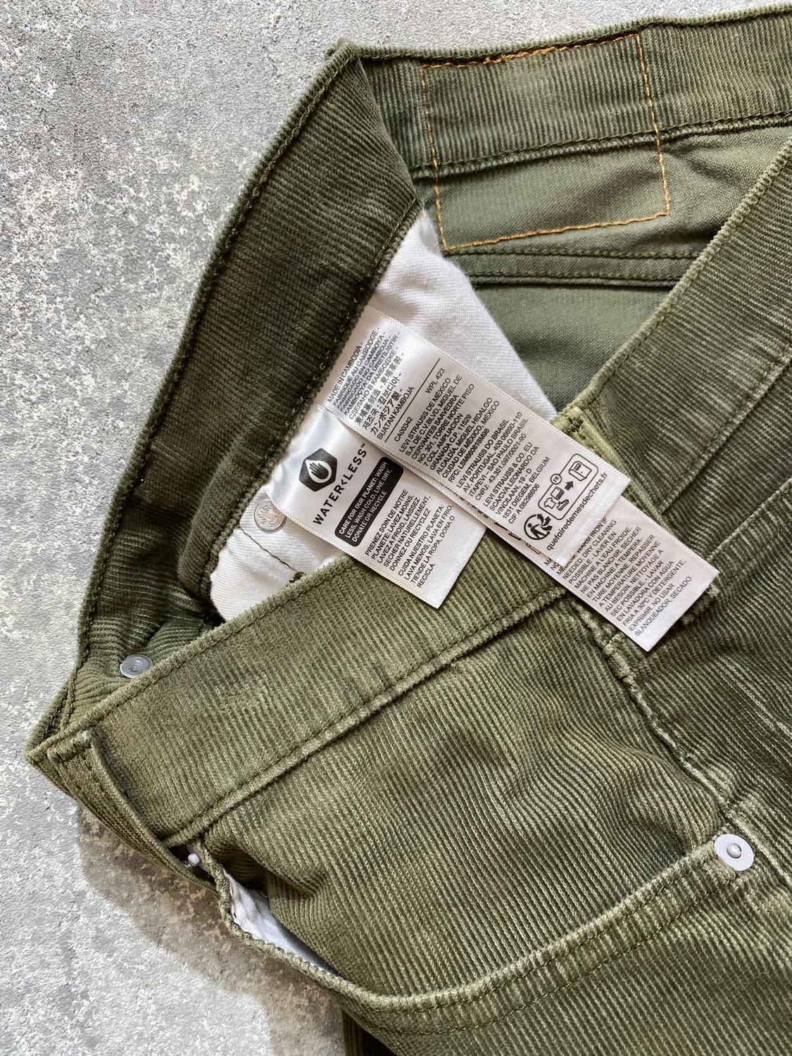 [32] Levi's 505 리바이스 페이디드 그린 코듀로이 팬츠 상품이미지8