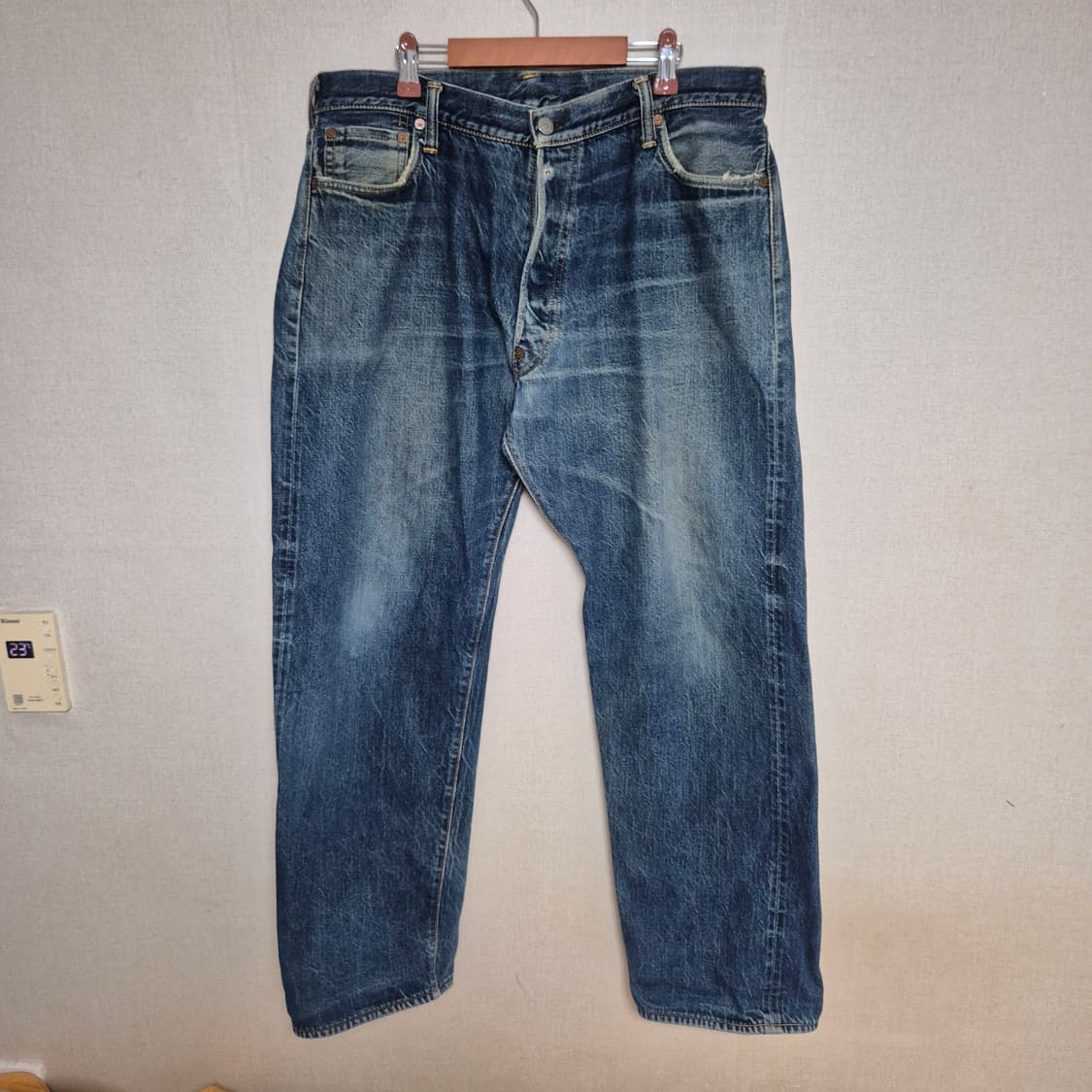 90's evisu 에비수 하드 워싱 데님팬츠 상품이미지1