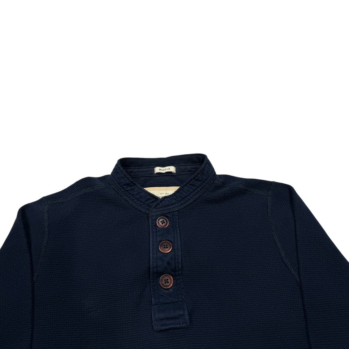 아베크롬비 빈티지 헨리넥 Y2K 긴팔 네이비 M 상품이미지2