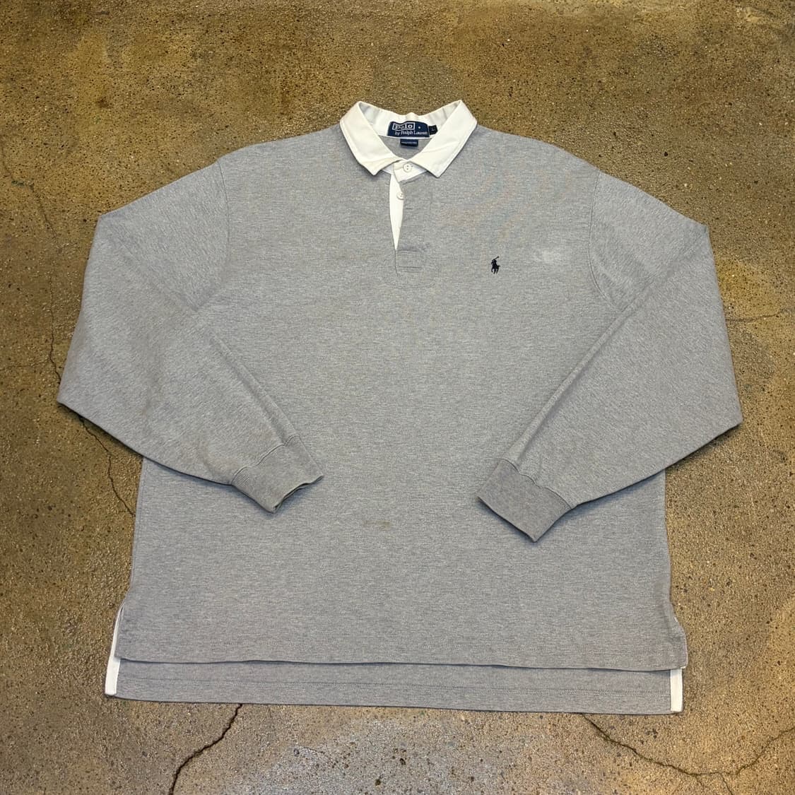 레어 90s 미국 빈티지 폴로랄프로렌 헤비코튼 럭비티 카라티 상품이미지1