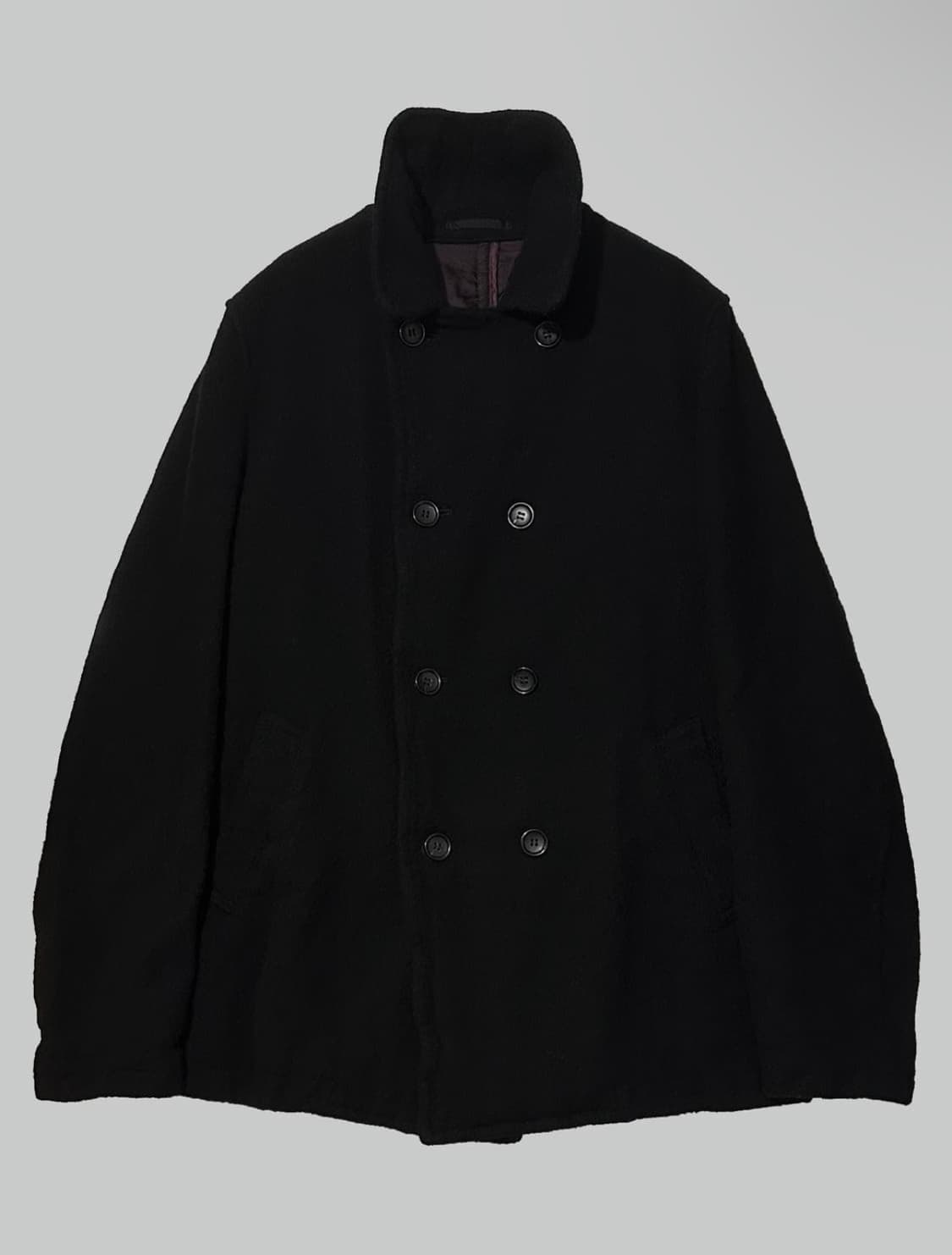 (예약)꼼데가르송 옴므 축융 울 피코트 블랙 L 상품이미지2