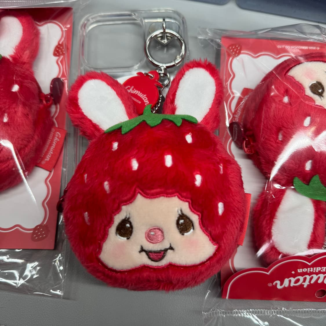 몬치치 치무탄 딸기 한정 키링 파우치 세트 상품이미지5