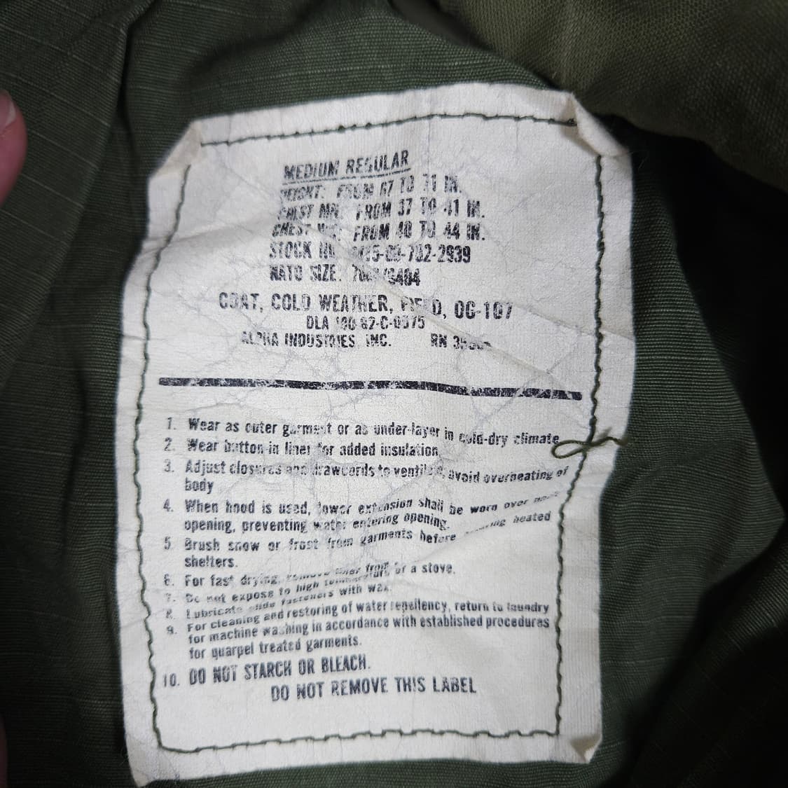 미군 m-65 밀리터리 필드자켓  상품이미지4