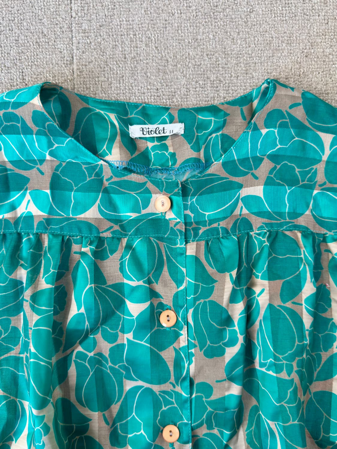 스트라이프 튤립 패턴 블라우스 상품이미지2