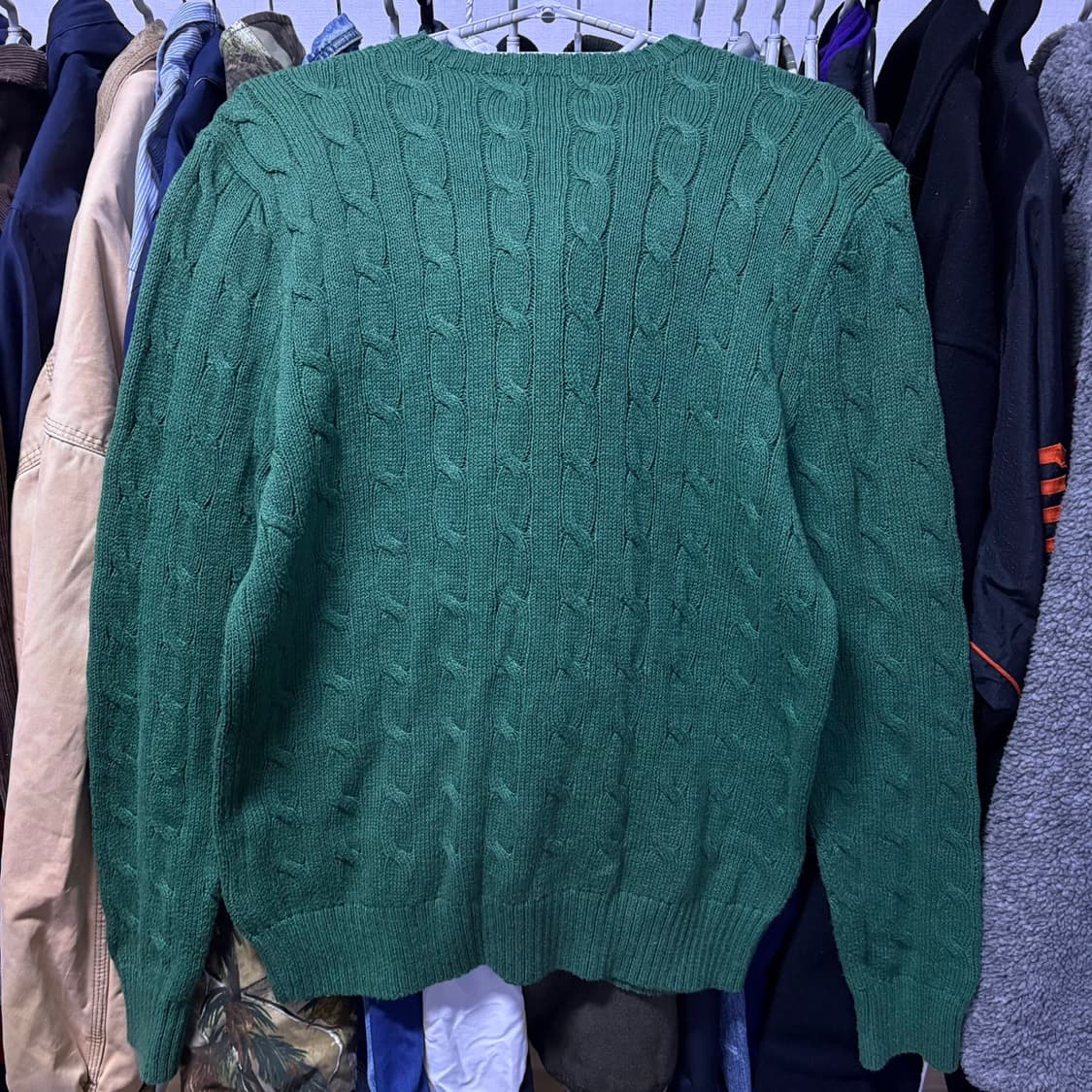 폴로 랄프로렌 케이블 니트 그린 M 상품이미지4