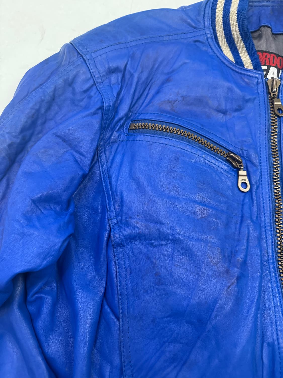 블루 가죽 블루종 자켓  상품이미지6