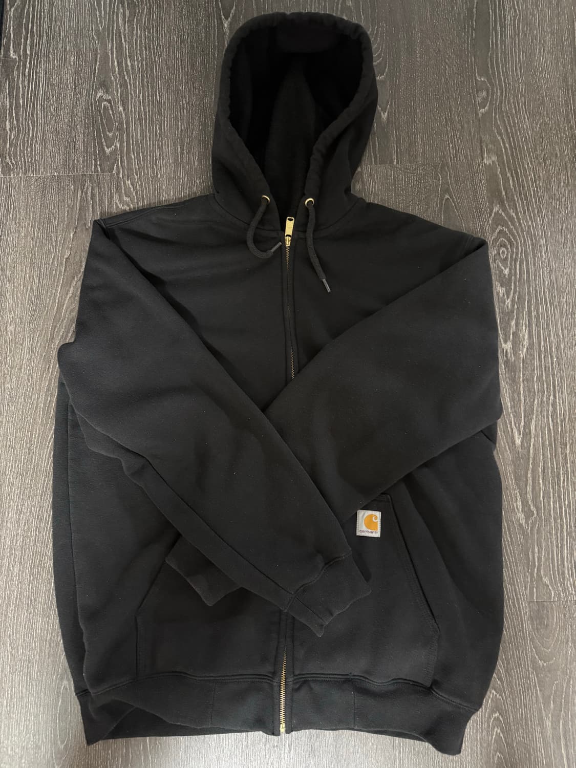 칼하트 루즈 핏 미드웨이트 레귤러 풀 집 스웨트셔츠 블랙 상품이미지1