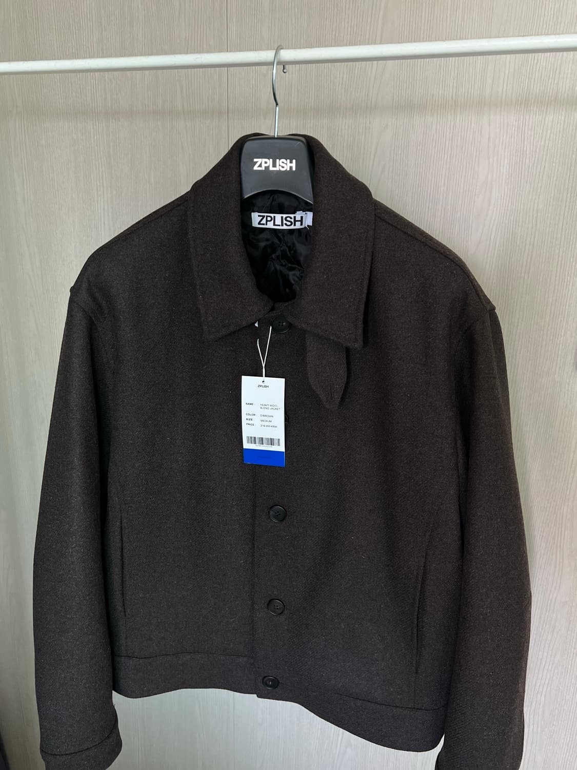 지플리시 헤비 울 블렌드 숏코트 브라운 [새상품] 상품이미지2