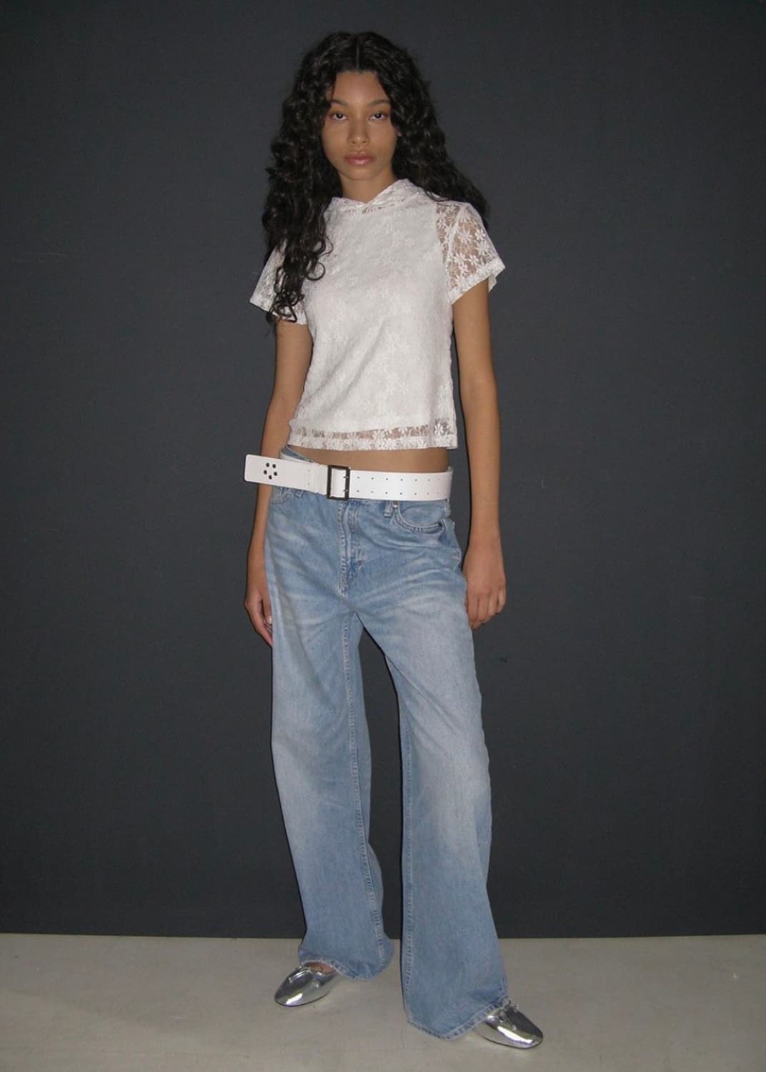 파르티멘토우먼 LACE HOODED SHORT SLEEVE TEE_WHI 상품이미지4