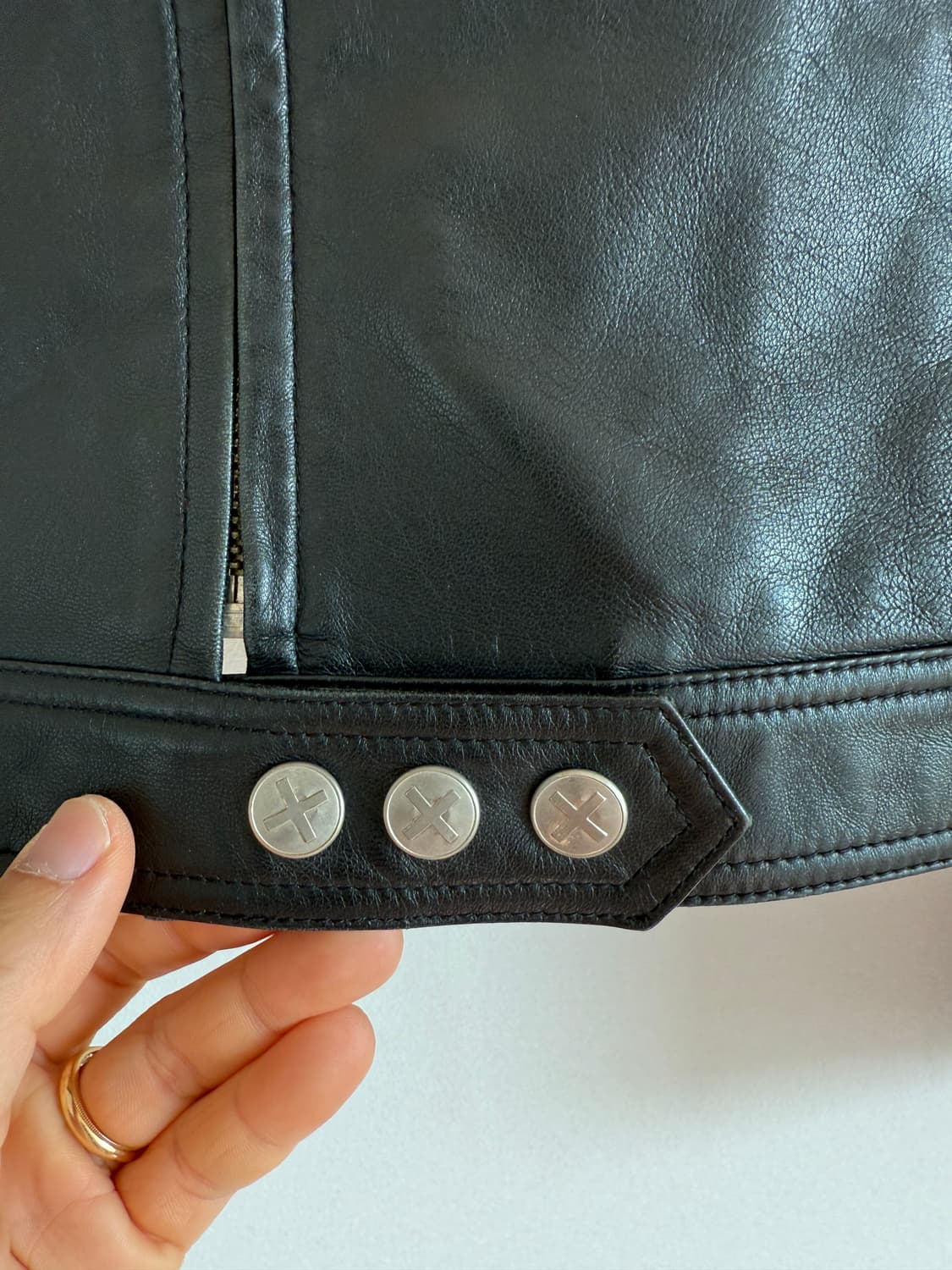 Pre owned 레더 레이싱 자켓(얼룩 확인) 상품이미지6