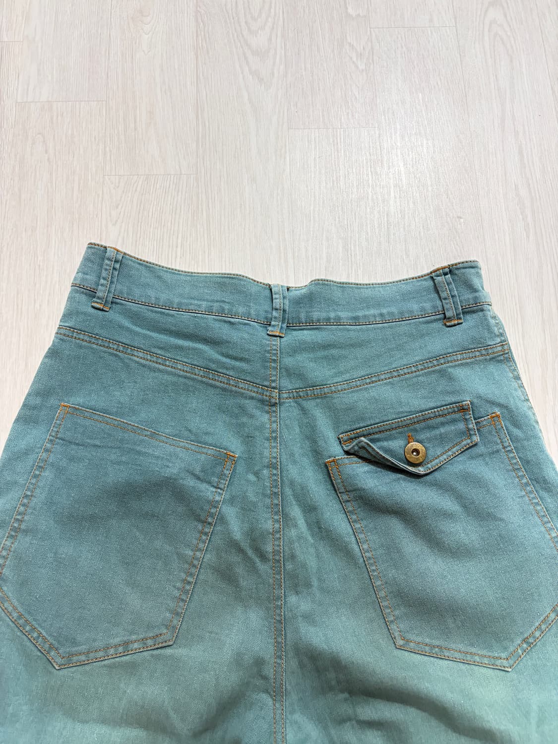 일본 빈티지 피그먼트 민트 데님팬츠 상품이미지6