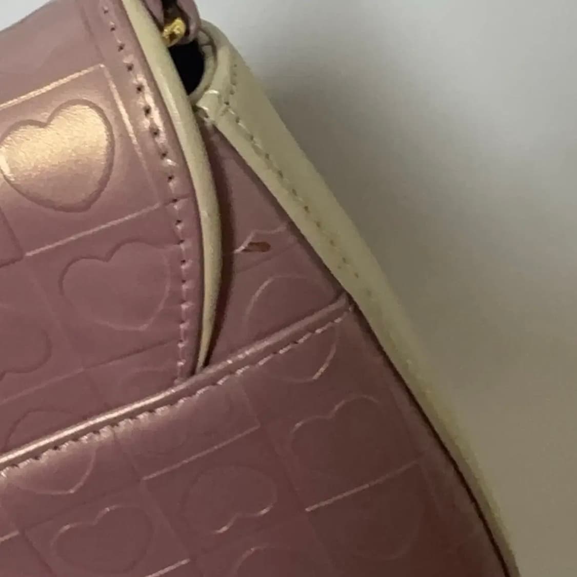 Y2k 러브캣 핑크 하트 패턴 리본 숄더백 하이틴 가방 갸루 상품이미지3