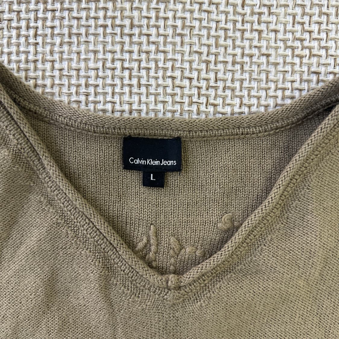 L 캘빈클라인 긴팔 얇은 니트 0424D 상품이미지2