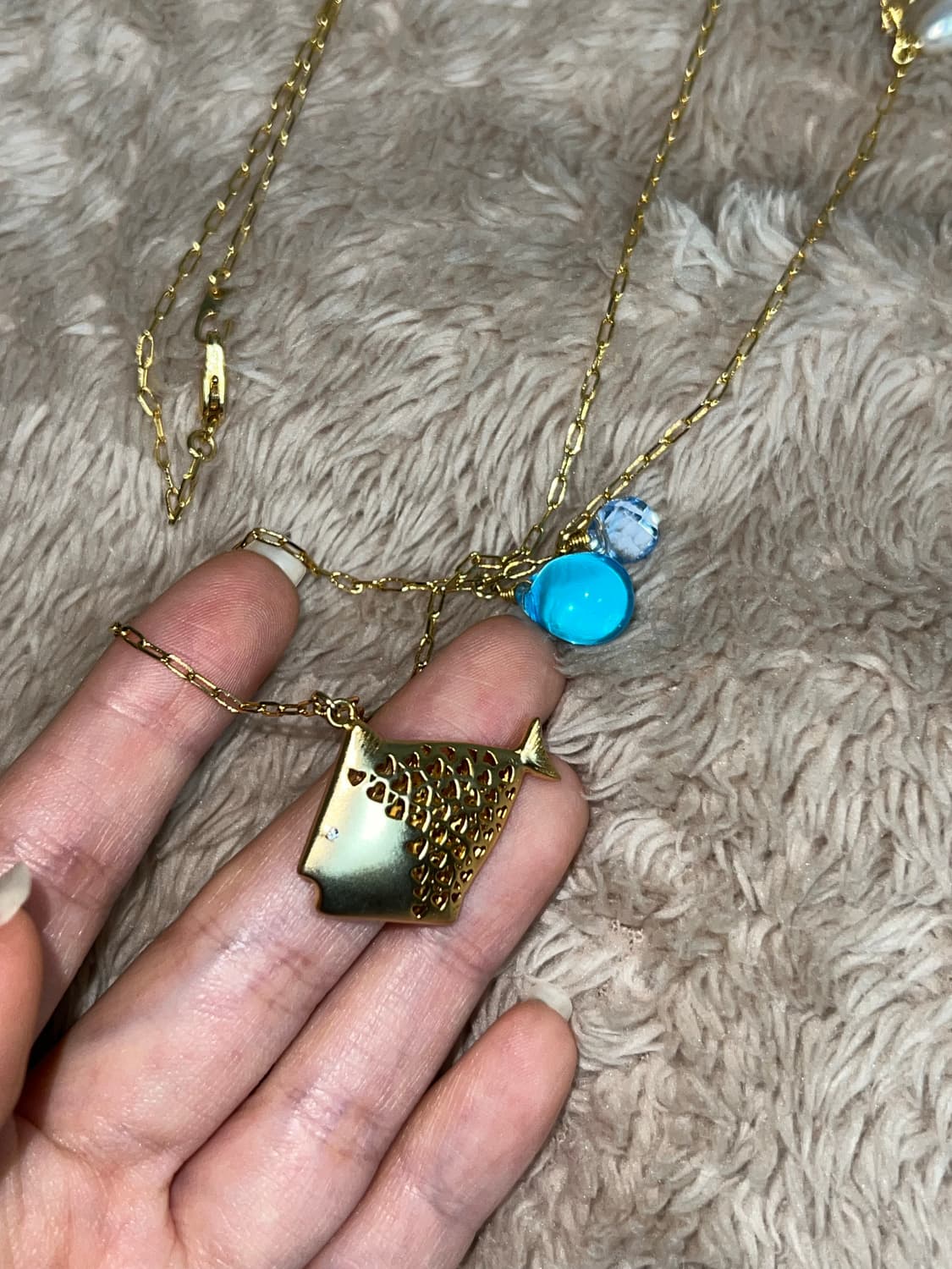 골드 챰 물고기 목걸이 상품이미지2