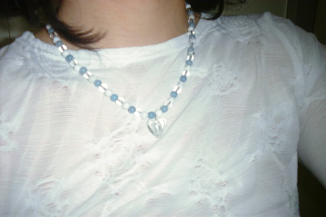 빈티지 비즈 목걸이 blueblue necklace 상품이미지1