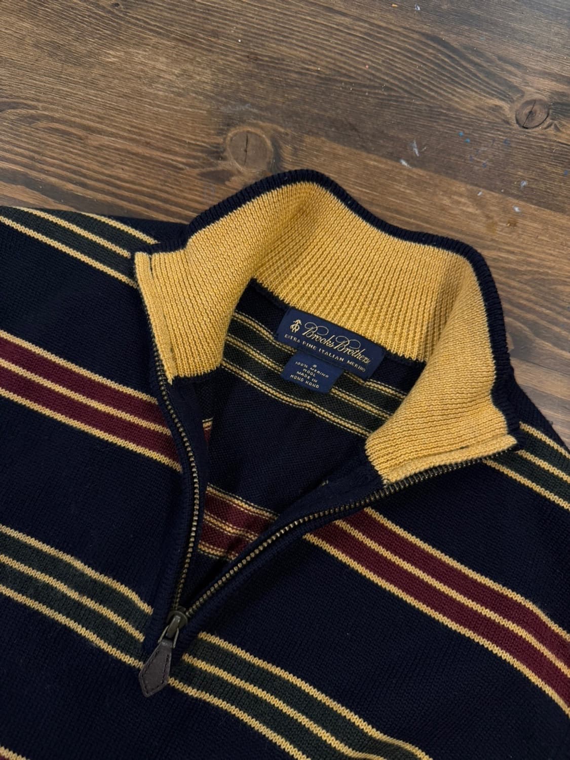 브룩스 브라더스 퀴터짚 짚업 니트 100 상품이미지9