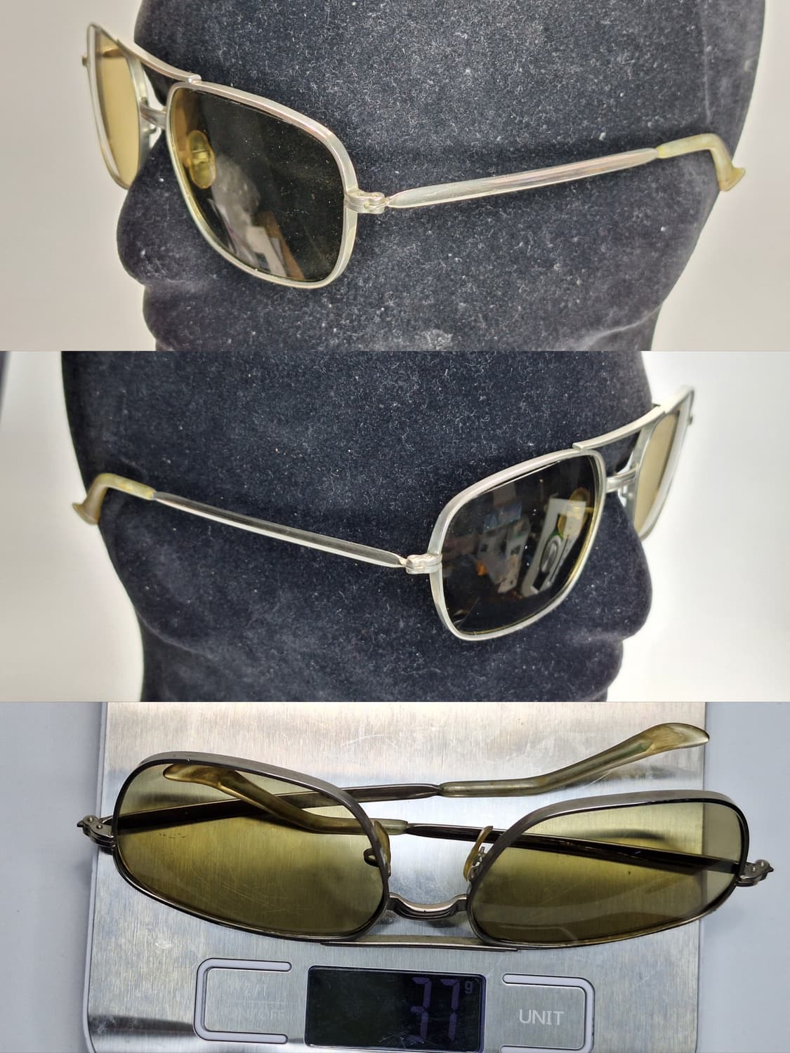 80s 일본 빈티지/더블브릿지 실버 선글라스 겸 안경테 빅사이즈 투브릿지 상품이미지8