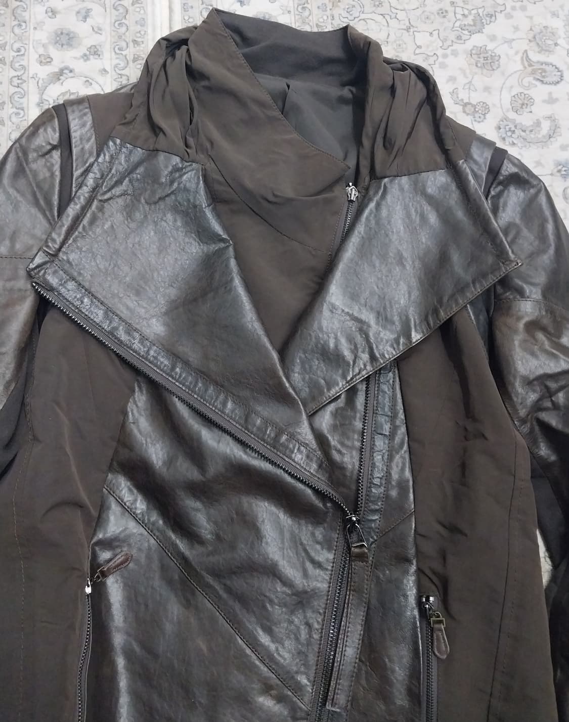 이태리 배색 양가죽  롱코트 55 상품이미지2