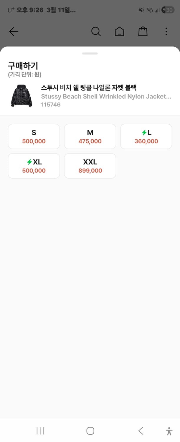 스투시 링클 나일론 자켓 블랙 M 상품이미지3