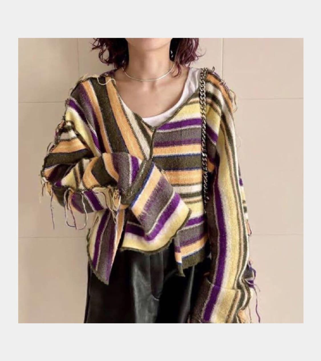 퍼버즈 멀티 컬러 니트 쉐이터 상품이미지1