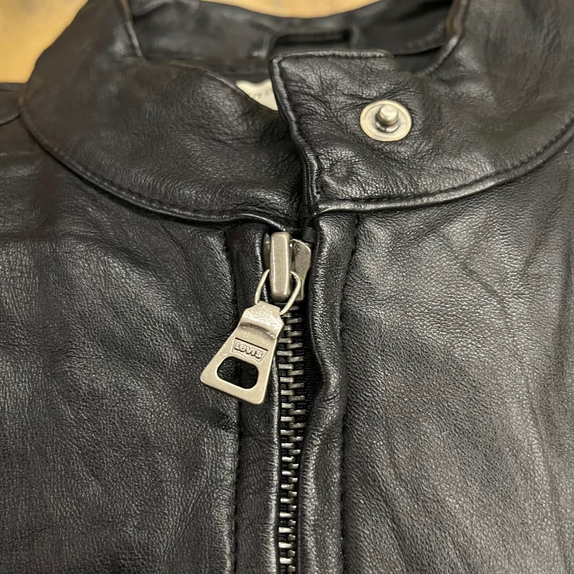 [정품/L,95] 리바이스 블랙 램스킨 봄버 자켓 b17 상품이미지5