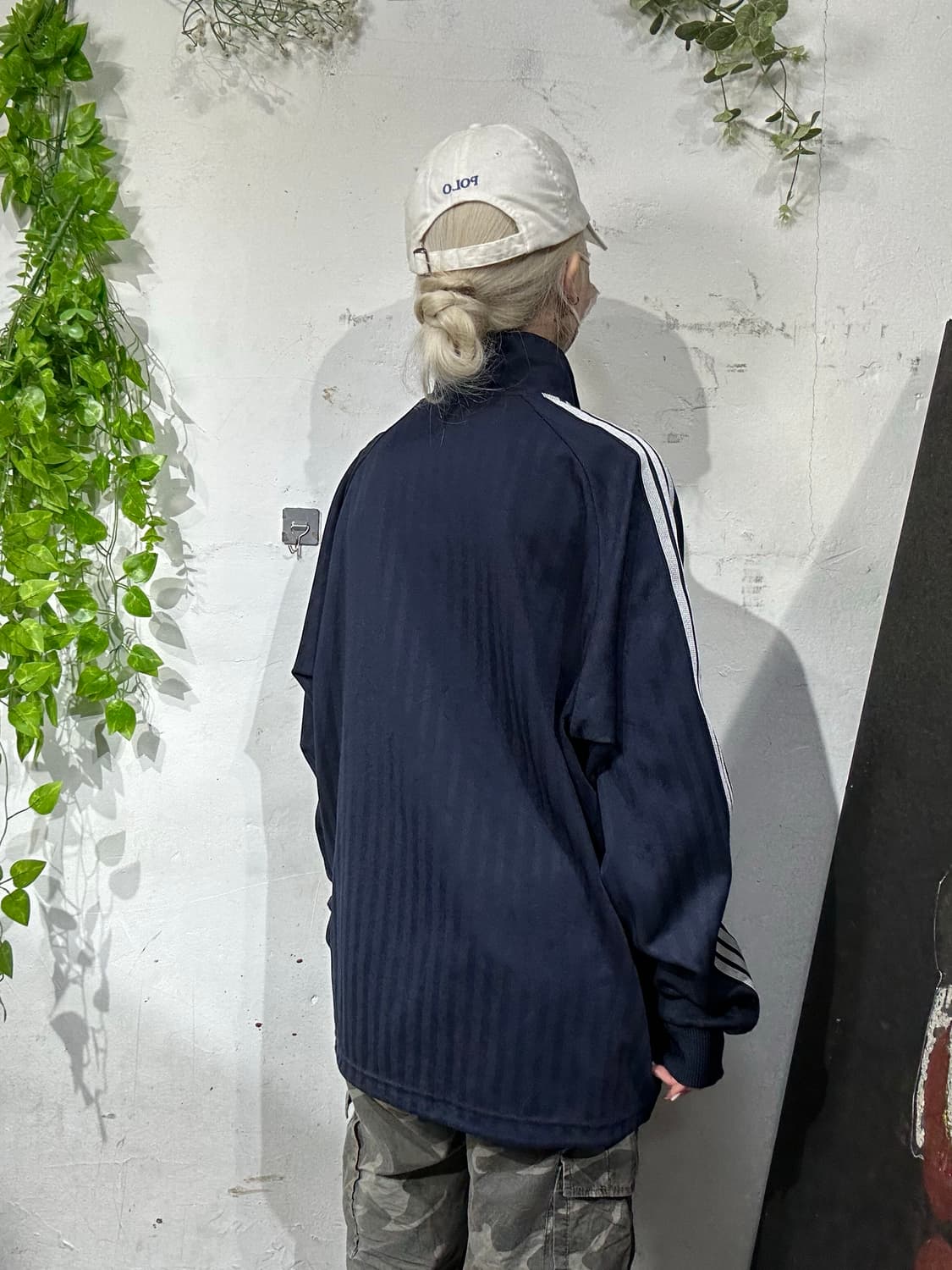 아디다스 네이비 그레이 삼선 오버핏 트랙탑 져지 L 상품이미지3