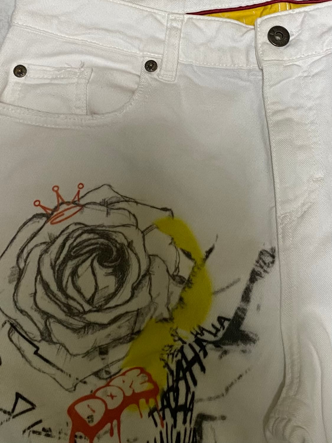 그래피티 화이트 팬츠 허리 32인치 상품이미지2