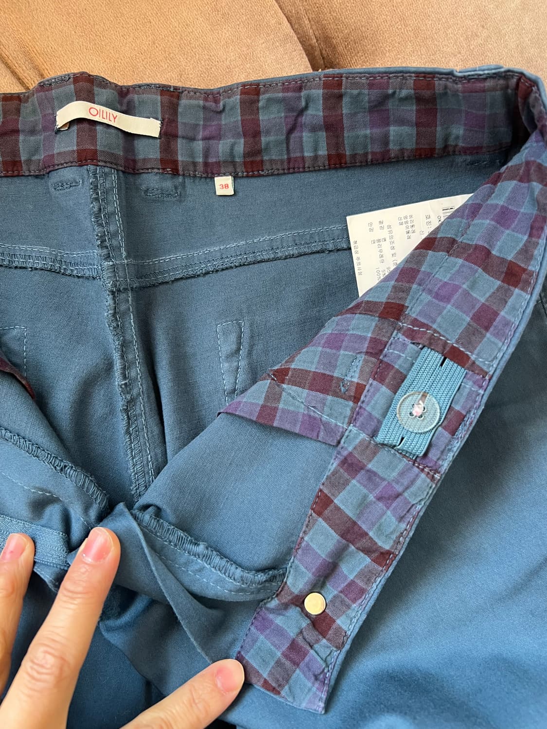 오일릴리 여자 청록 코튼팬츠 슬랙스 상품이미지6