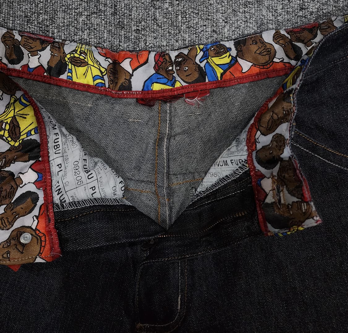 FUBU 후부 플래티넘 팻 엘버트 자수 데님 하프팬츠 반바지 상품이미지8