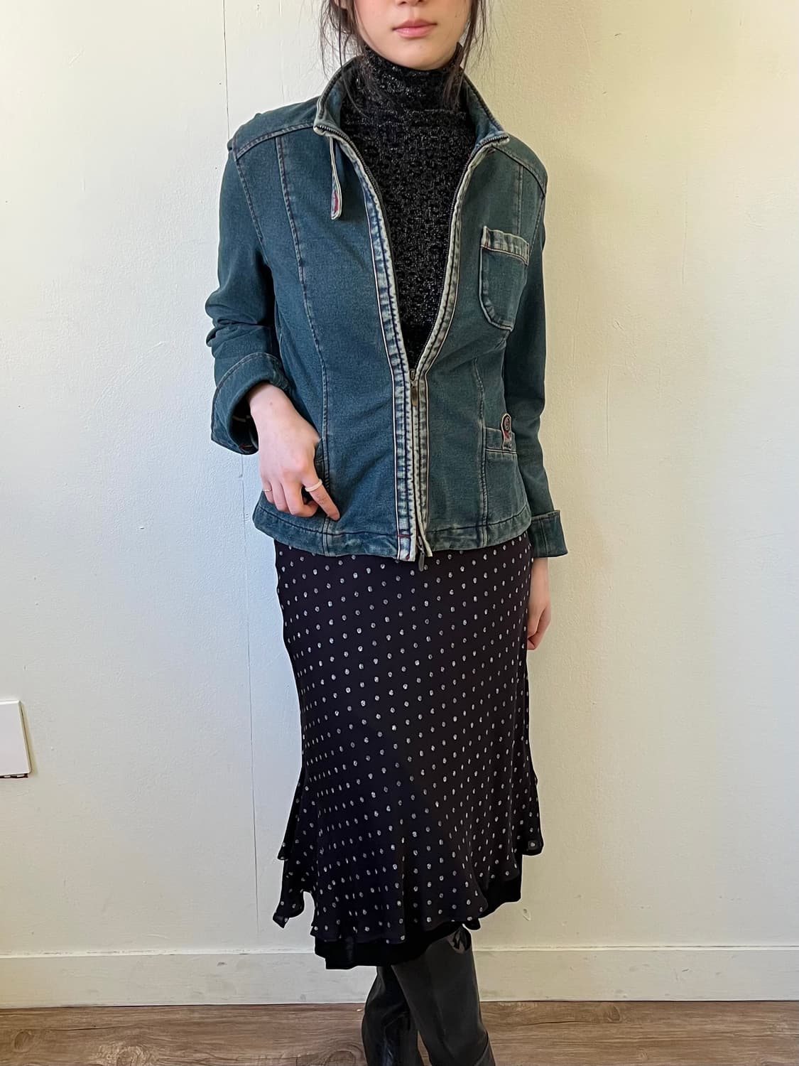 fou foret 스티치 데님 자켓 상품이미지4