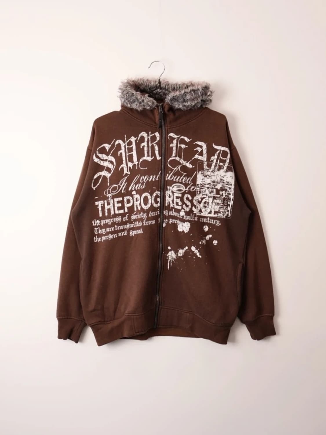 Impala Brown Fur Hood Zip Hoodie 상품이미지6