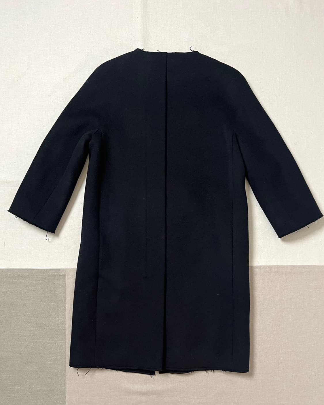 마르니 카라리스 멜튼 울 코트 marni 컷오프 노카라 상품이미지2