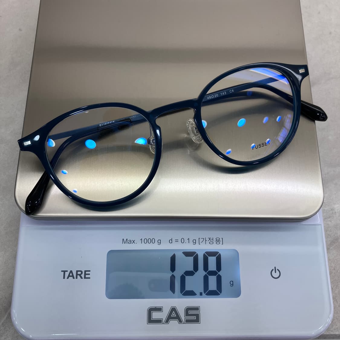 C63 FUSSET 블루 라운드 콤비 뿔테 안경 상품이미지8