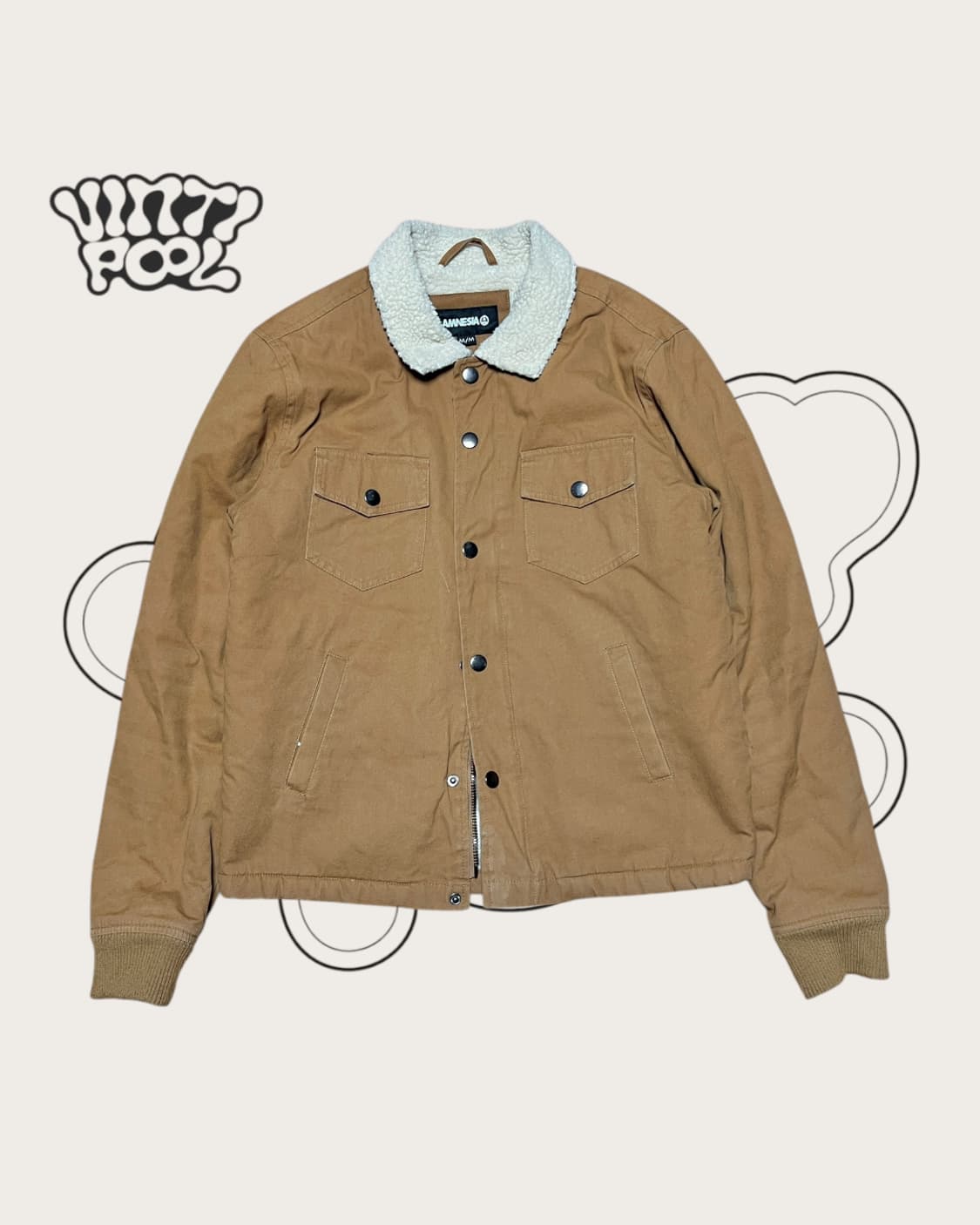 빈티지 양털 트러커 자켓 M 베이지 상품이미지1