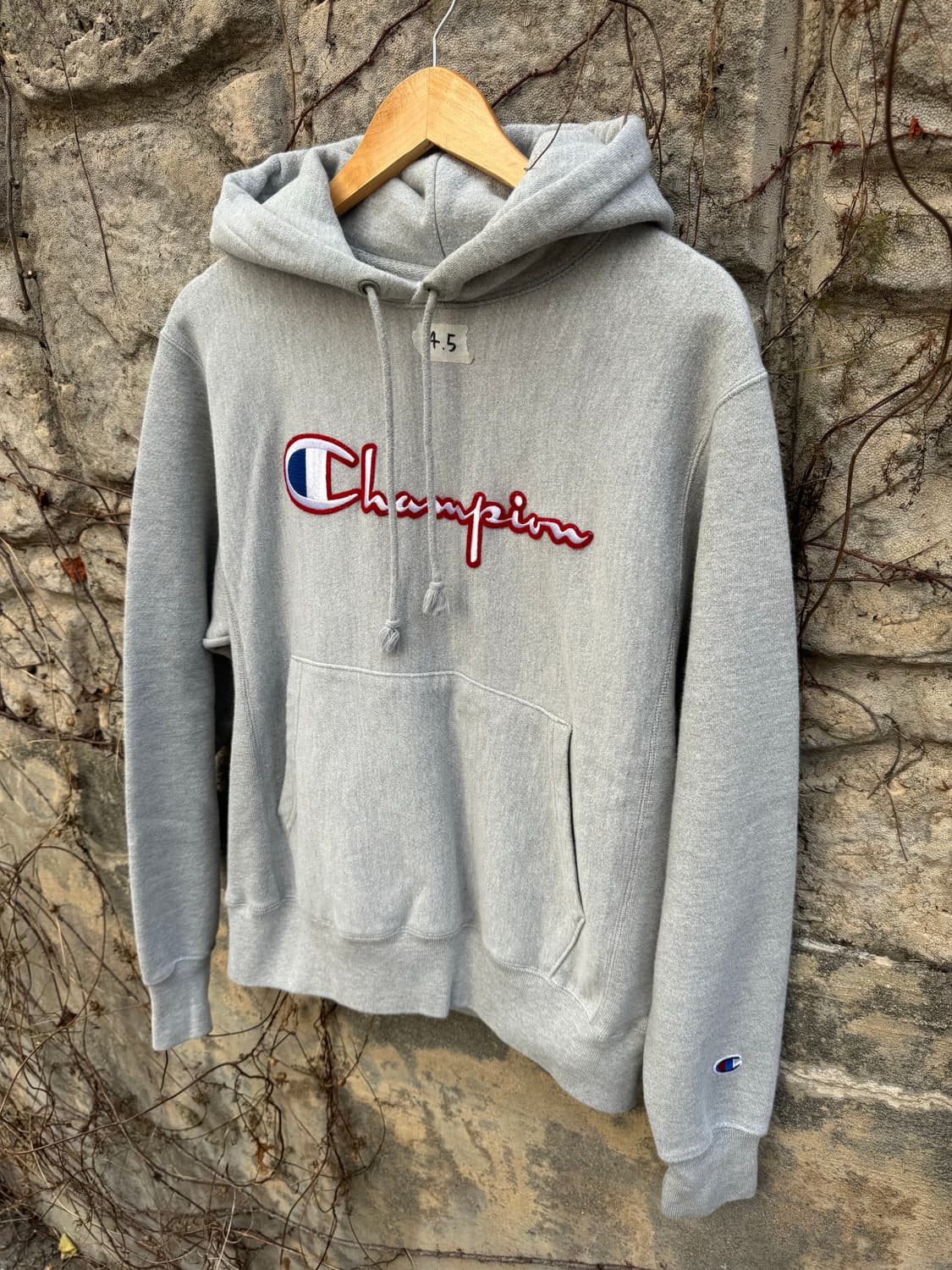 00s 챔피온 자수로고 빈티지 리버스위브 후디 후드티 그레이 s 상품이미지3