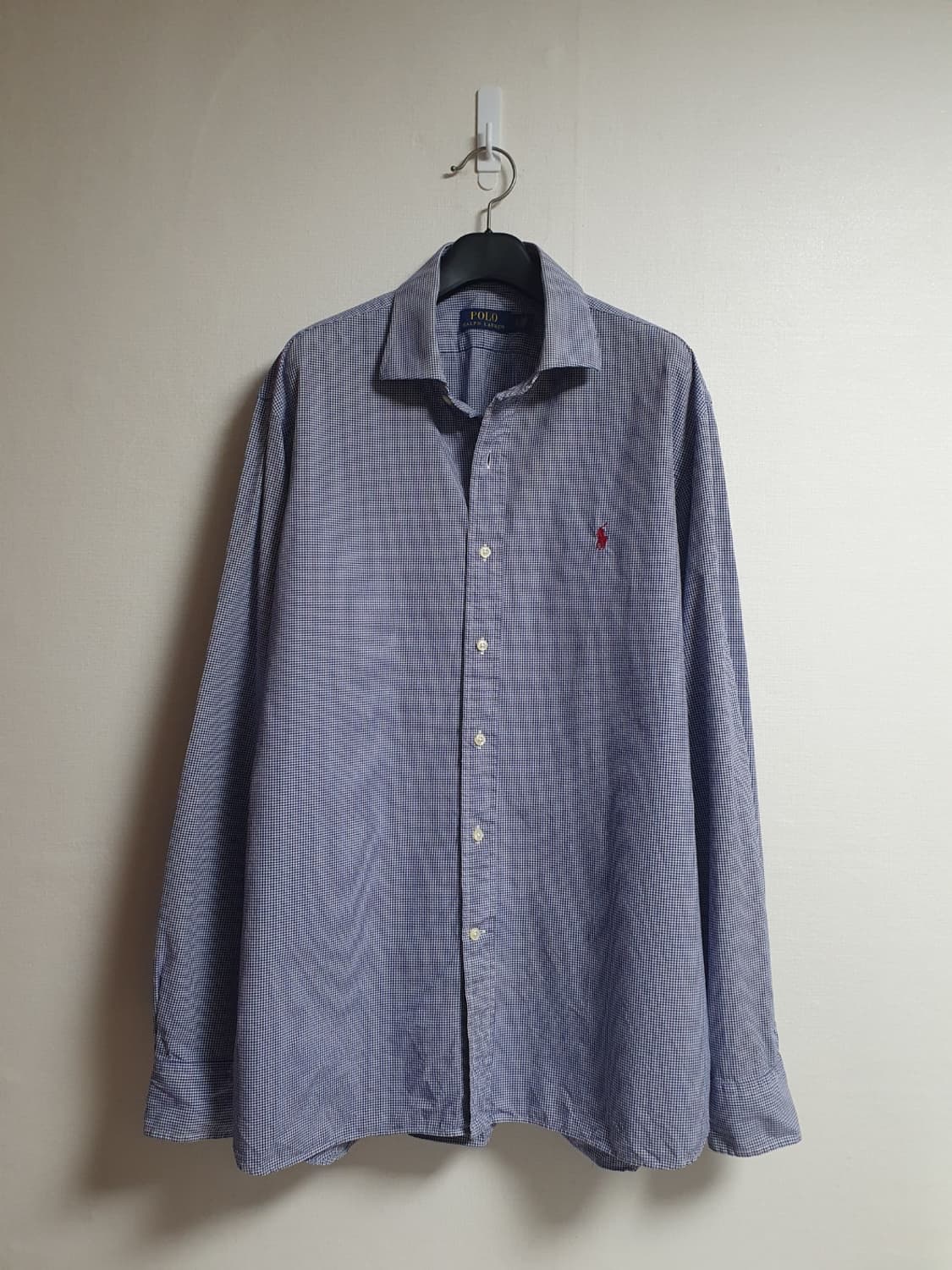 폴로랄프로렌 블루 깅엄 체크 셔츠 105 상품이미지2